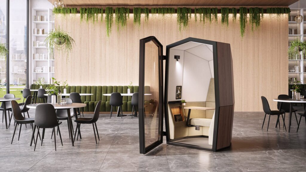 kabin pod office furniture showroom dezeen 1704 hero