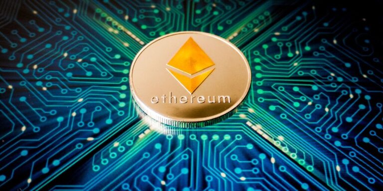 ethereum eth coin on circuit board gID 7